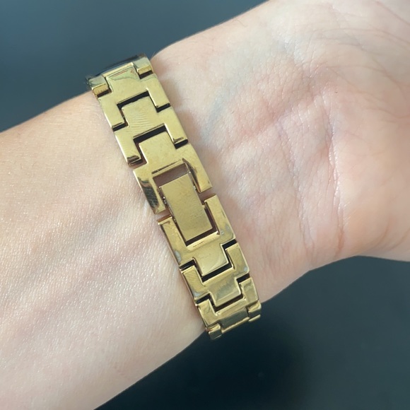 Anne Klein Women's Black and Gold Diamond Dial Bangle Watch - Picture 2 of 9